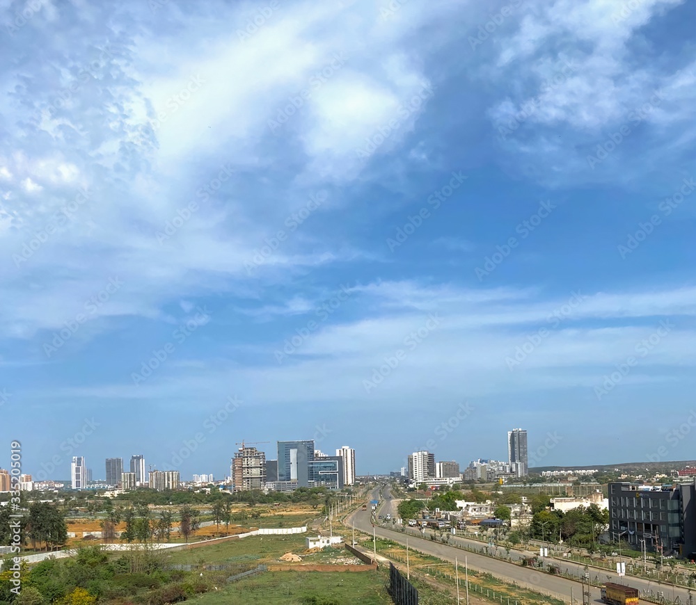 Gurgaon New City view in the afternoon. Gurgaon New City view in the afternoon.