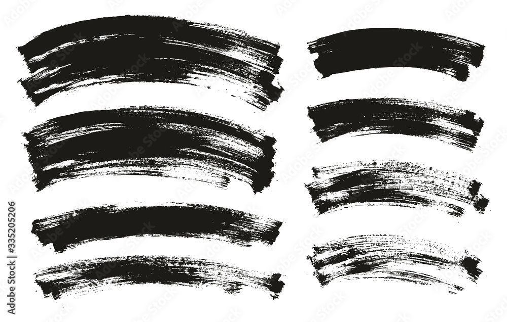 Flat Paint Brush Thin Curved Background High Detail Abstract Vector Background Mix Set Flat Paint Brush Thin Curved Background High Detail Abstract Vector Background Mix Set