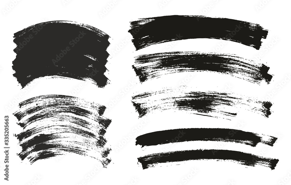 Flat Paint Brush Thin Curved Background High Detail Abstract Vector Background Mix Set Flat Paint Brush Thin Curved Background High Detail Abstract Vector Background Mix Set