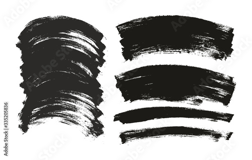 Flat Paint Brush Thin Curved Background High Detail Abstract Vector Background Mix Set 