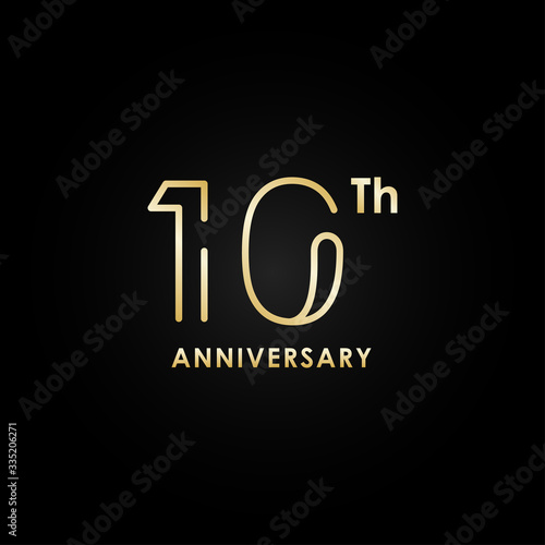 Anniversary Gold Number Vector Design
