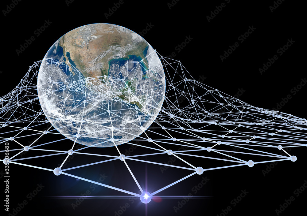 Abstract background plexus effect 3D surface Connection Digital ...