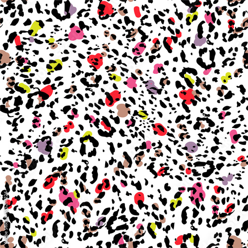 Colorful and trendy of animal skin leopard seamless pattern print in vector EPS10,design for fashion,fabric,web,wallpaper,wrapping,cover and all prints