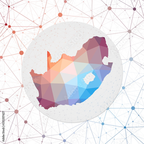 Abstract vector map of South Africa Fototapet