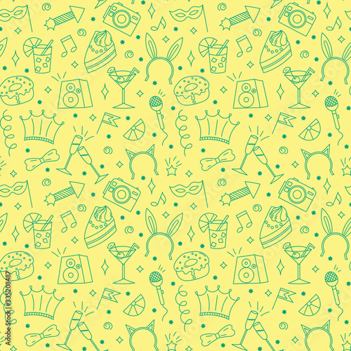 Birthday Party Seamless pattern for web, wallpaper, wrapping, scrapbook