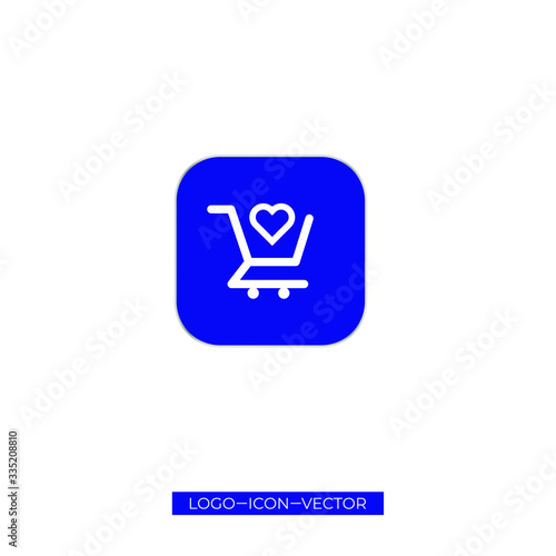 shopping love - minimal line web icon. simple vector illustration. concept for info graphic, website or app.