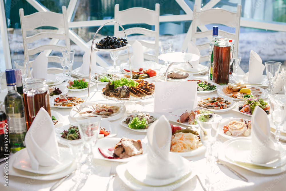 canned round table with food