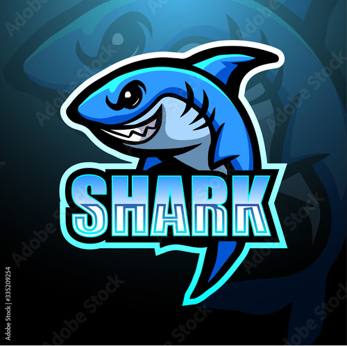 Shark mascot esport logo design