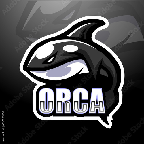 Orca mascot esport logo design