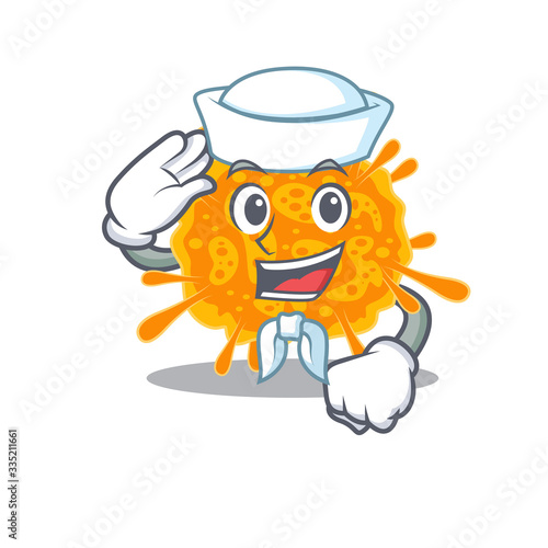 Sailor cartoon character of nobecovirus with white hat