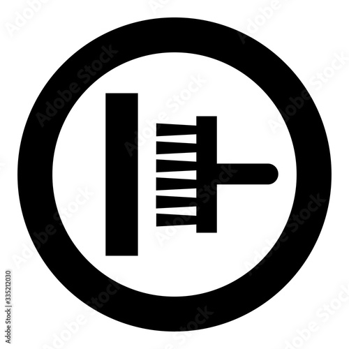 Glue applied to the wall Designation on the wallpaper symbol icon in circle round black color vector illustration flat style image