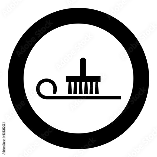 Glue applied to wallpaper Designation on wallpaper symbol icon in circle round black color vector illustration flat style image