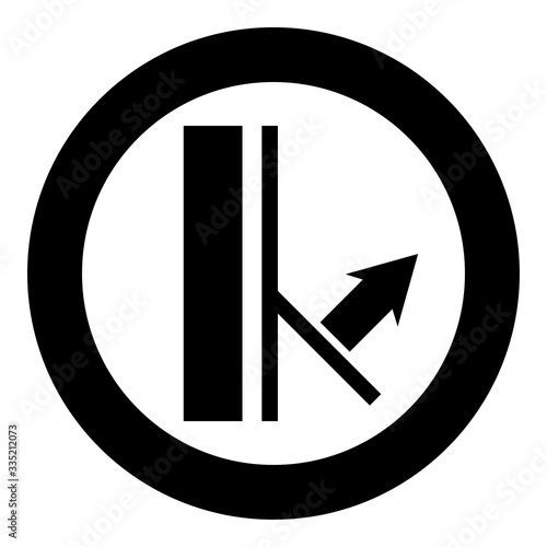 Removed moistened Designation on the wallpaper symbol icon in circle round black color vector illustration flat style image