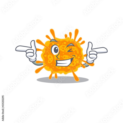 Cartoon design concept of nobecovirus with funny wink eye