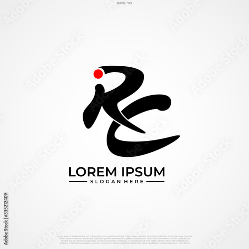 Initial Letter Logo RC Handwriting Logo template.