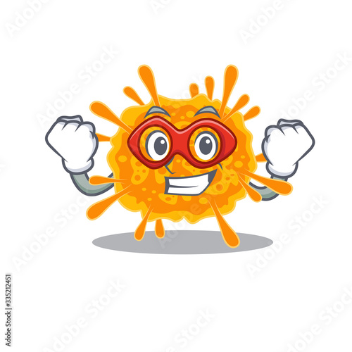 A cartoon character of nobecovirus performed as a Super hero