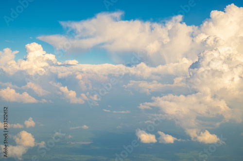 Beautiful blue sky with clouds background.Sky clouds.Sky with clouds weather nature cloud blue © pixy_nook