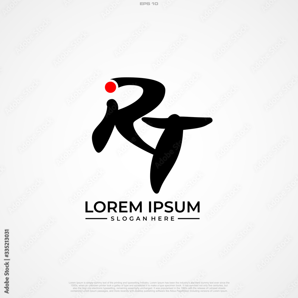 Initial Letter Logo RT Handwriting Logo template. Stock Vector | Adobe ...