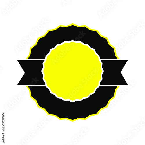 Emblem round with banner vector photo