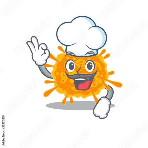 Wallpaper Mural nobecovirus chef cartoon design style wearing white hat Torontodigital.ca