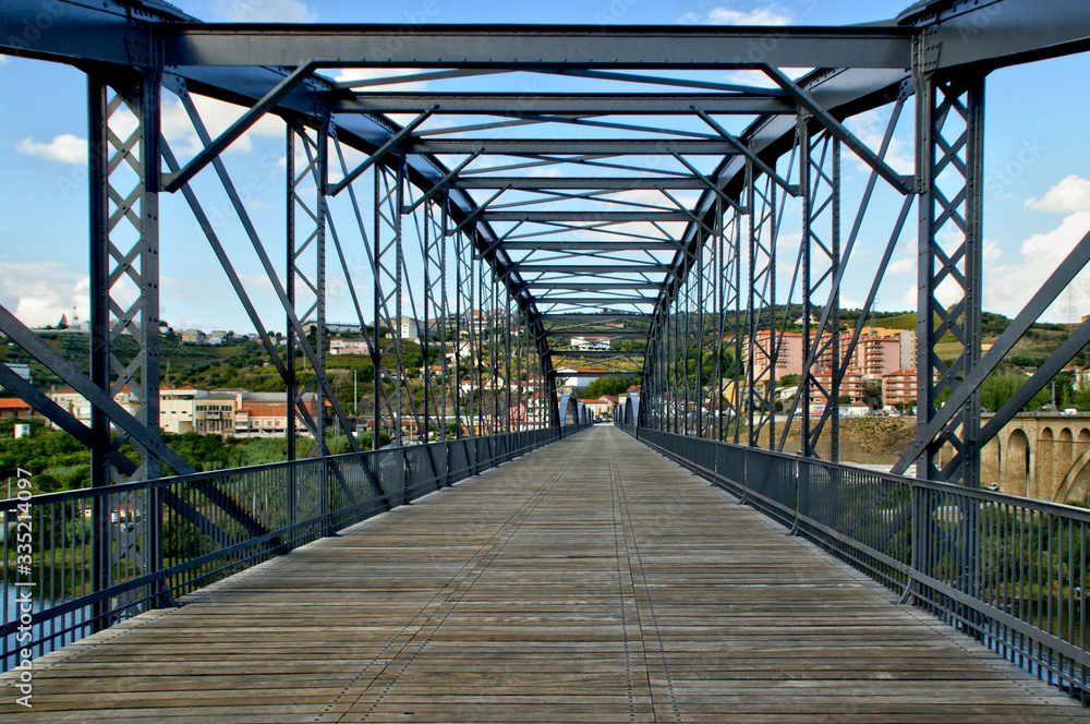 Bridges over the Douro River in the city of Regua in Portugal Bridges over the Douro River in the city of Regua in Portugal