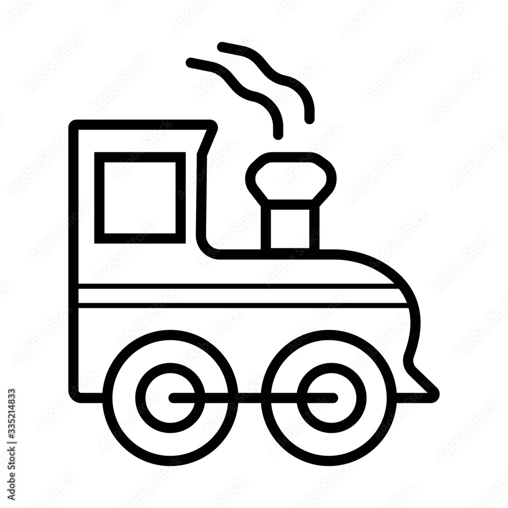 Train toy outline icon vector