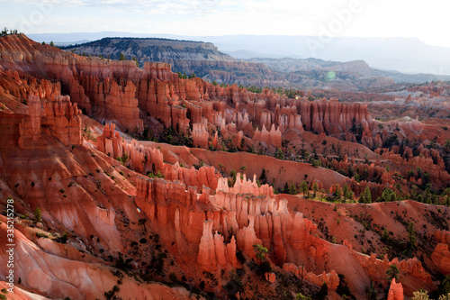 Utah / USA - August 22, 2015: View of Hoodoo landscape and rock formation at Sunset Point in Bryce Canyon National Park, Utah, USA