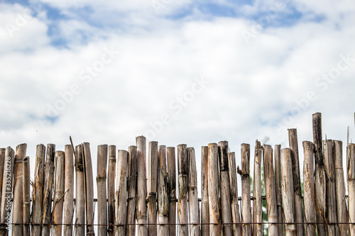 A fence made of dry canes