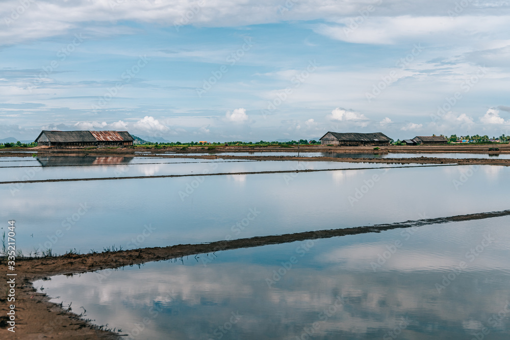 Salt planes in Kampot, Cambodia 