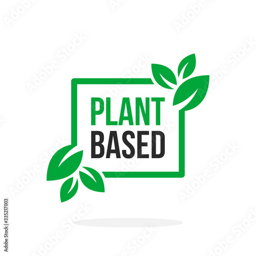 Vector Plant Based Square Label Flat