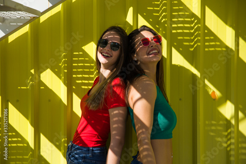 Two young best female frien...