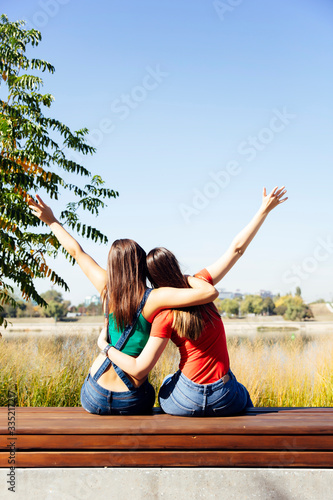 Two best female friends emb...