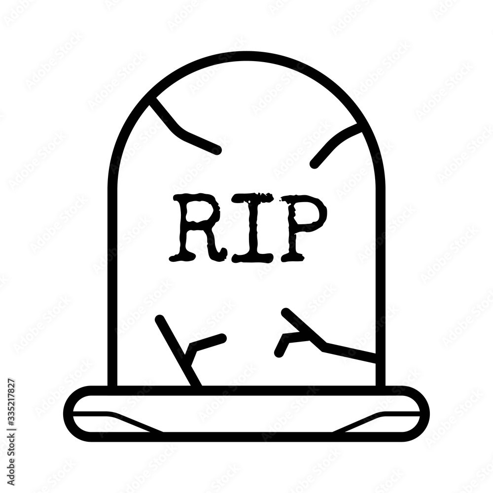Headstone, gravestone, tombstone with RIP / Rest in Peace for the dead ...