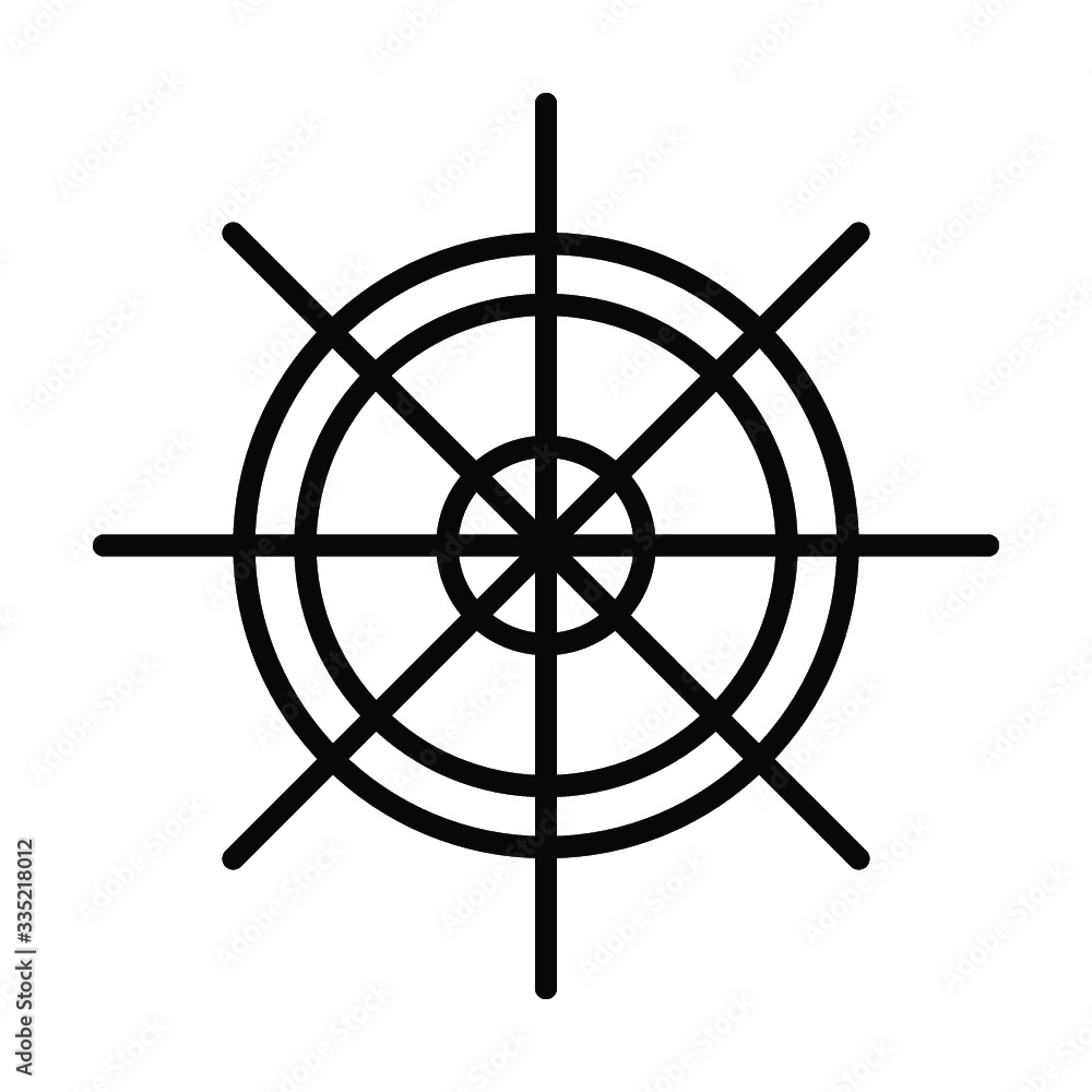 Ship steering wheel icon vector Ship steering wheel icon vector