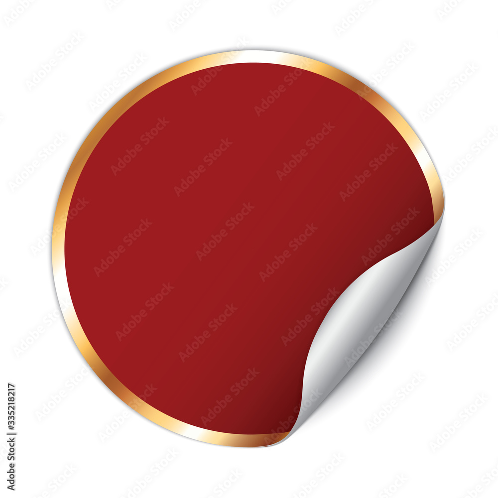 red round note paper banner with golden frame on white background
red round note paper banner with golden frame on white background
