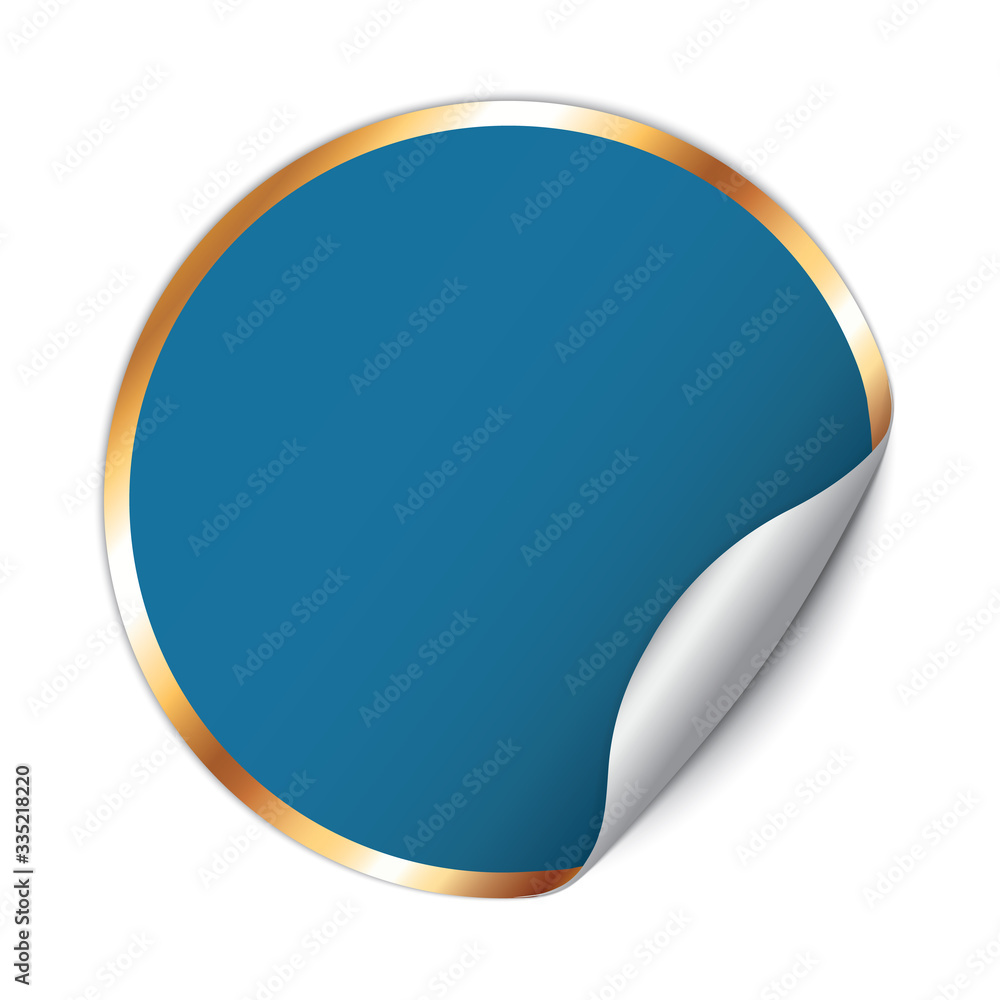 blue round note paper banner with golden frame on white background
blue round note paper banner with golden frame on white background