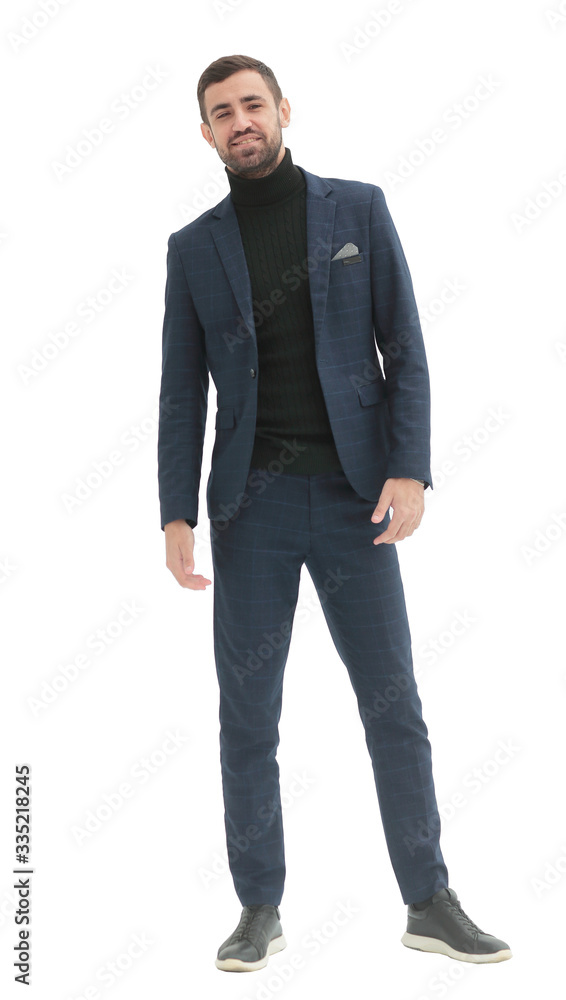 in full growth. confident modern man in business clothes in full growth. confident modern man in business clothes