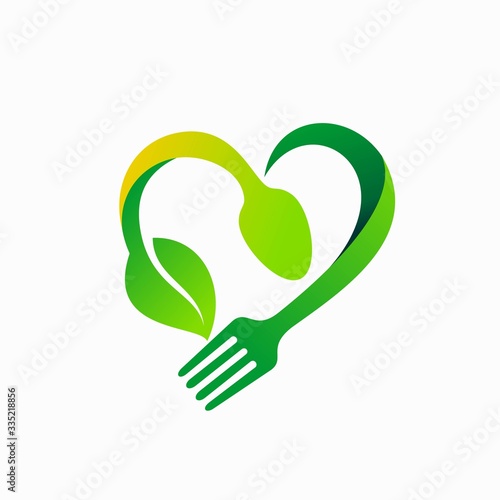 Natural food logo, food lovers logo