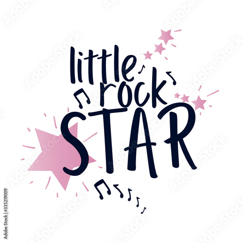 text star pink music line girl tee illustration art vector