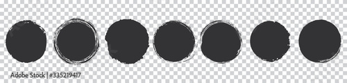 round brush painted circle banner on white background
