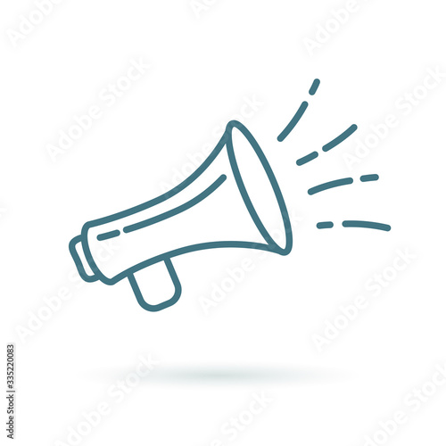 Megaphone announcement icon isolated line vector