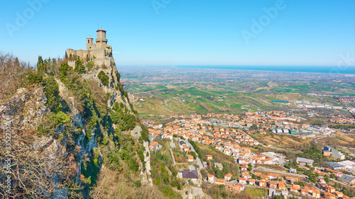 Panoramic view of San Marino and Borgo Maggiore