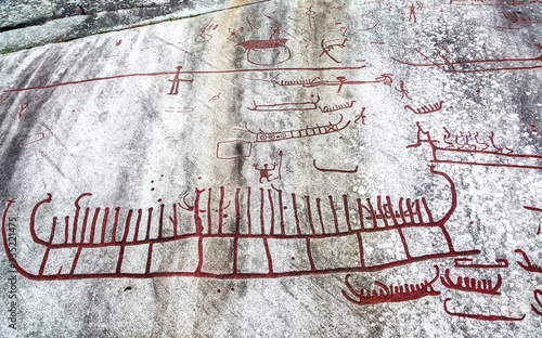 Historic bronze age rock carvings in tanum, Sweden