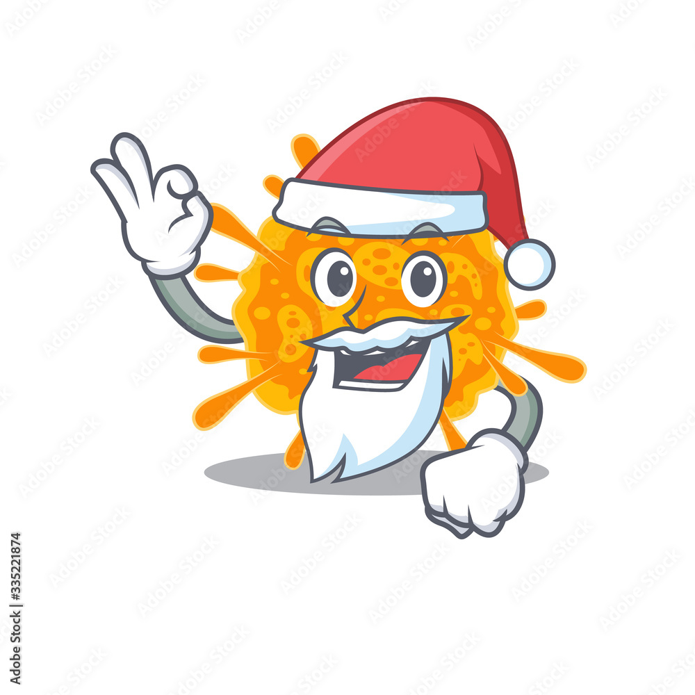 Obraz premium nobecovirus Santa cartoon character with cute ok finger