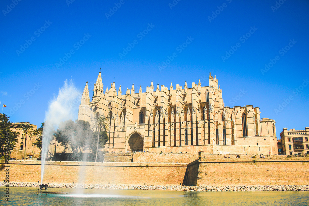 Cathedral of Santa Maria of Palma also known as La Seu, located in the capital Palma de Mallorca, Spain