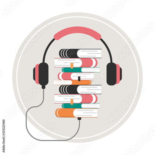 Audio book concept vector isolated. Online education