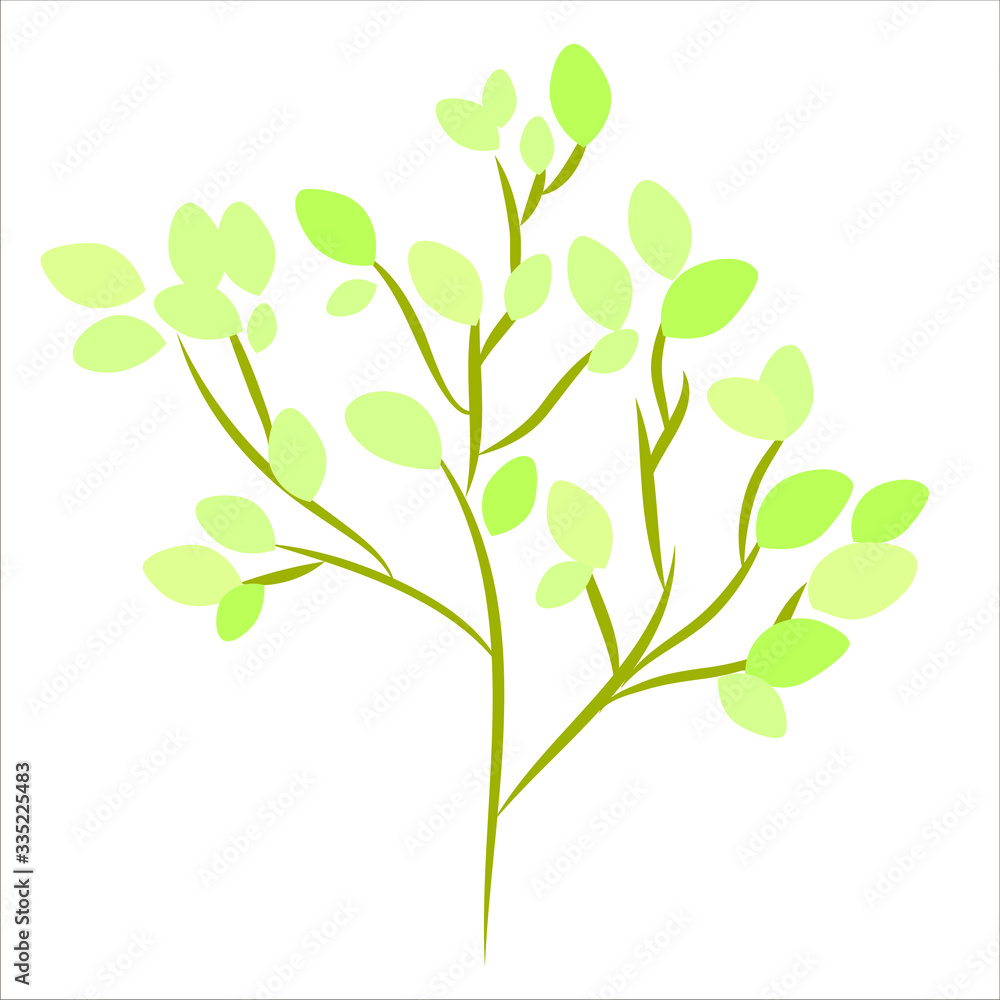 Tender spring tree branch. Vector illustration. Tender spring tree branch. Vector illustration.
