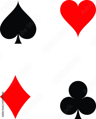 Set of playing card icon on white background