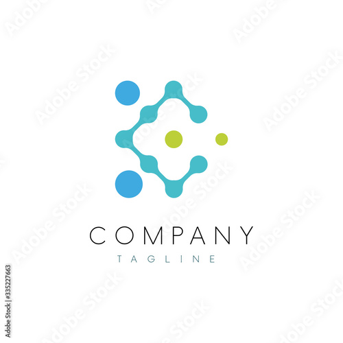 Letter C Biotech company logo template. Vector Illustration EPS 10.