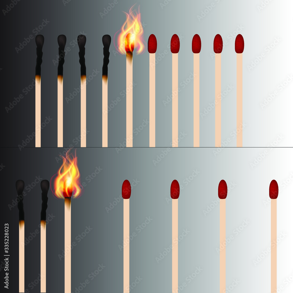 The spread of the epidemic with a proximitive course of flame and neglect of contagious and rough distance. Realistic vector The spread of the epidemic with a proximitive course of flame and neglect of contagious and rough distance. Realistic vector